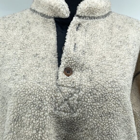 CACHE creek neutral fuzzy Sherpa like jacket pullover oatmeal cottage relaxed sm - Picture 7 of 10